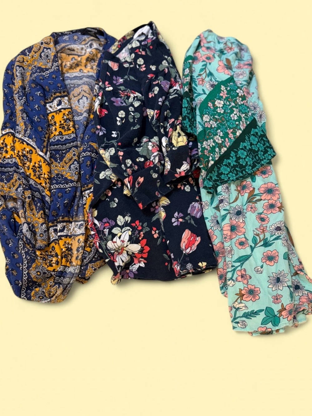 Woman Floral Mix Tops Bundle Short Sleeve Top - Blue/Teal/Multi